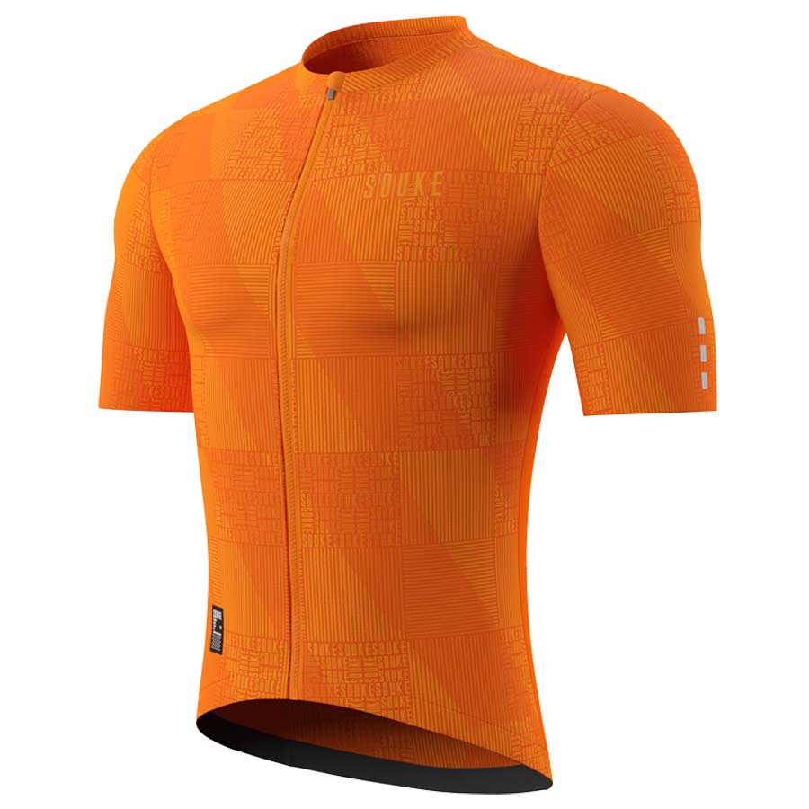 SOUKE, SOUKE SPORTS, ORANGE, CS1103, MEN'S, CYCLING JERSEY PRO, SUMMER,Men's Cycling SSL Jersey, QUICK DRY, with 3 Rear Pockets, TOP, BIKER SHORT, EXTREME COMFOR, HIGH VISIABLE,