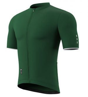 Souke Men's Pro Team Race Fit Solid Cycling Jersey-CS1105-Green