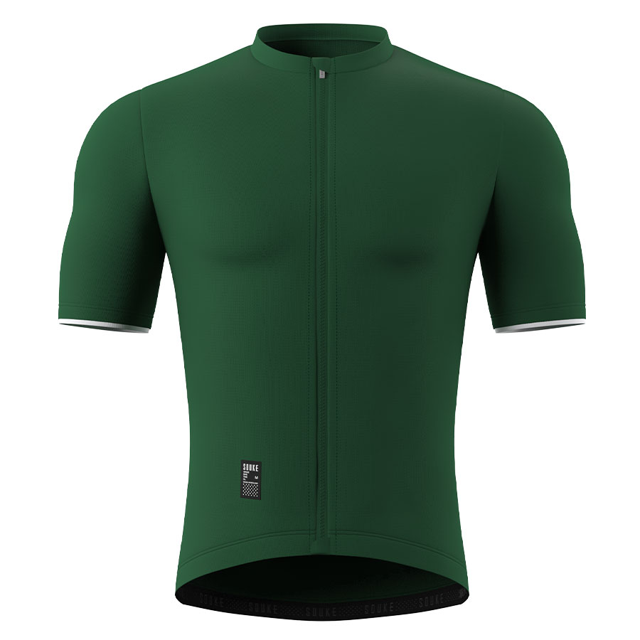 SOUKE, SOUKE SPORTS, GREEN, CS1105, MEN'S, CYCLING JERSEY PRO, SUMMER,Men's Cycling SSL Jersey, QUICK DRY, with 3 Rear Pockets, TOP, BIKER SHORT, EXTREME COMFORT, HI RACE, PRO TEAM RACE, FIT SOLID.