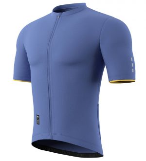 Souke Men's Pro Team Race Fit Solid Cycling Jersey High Visible - CS1105 - Blue