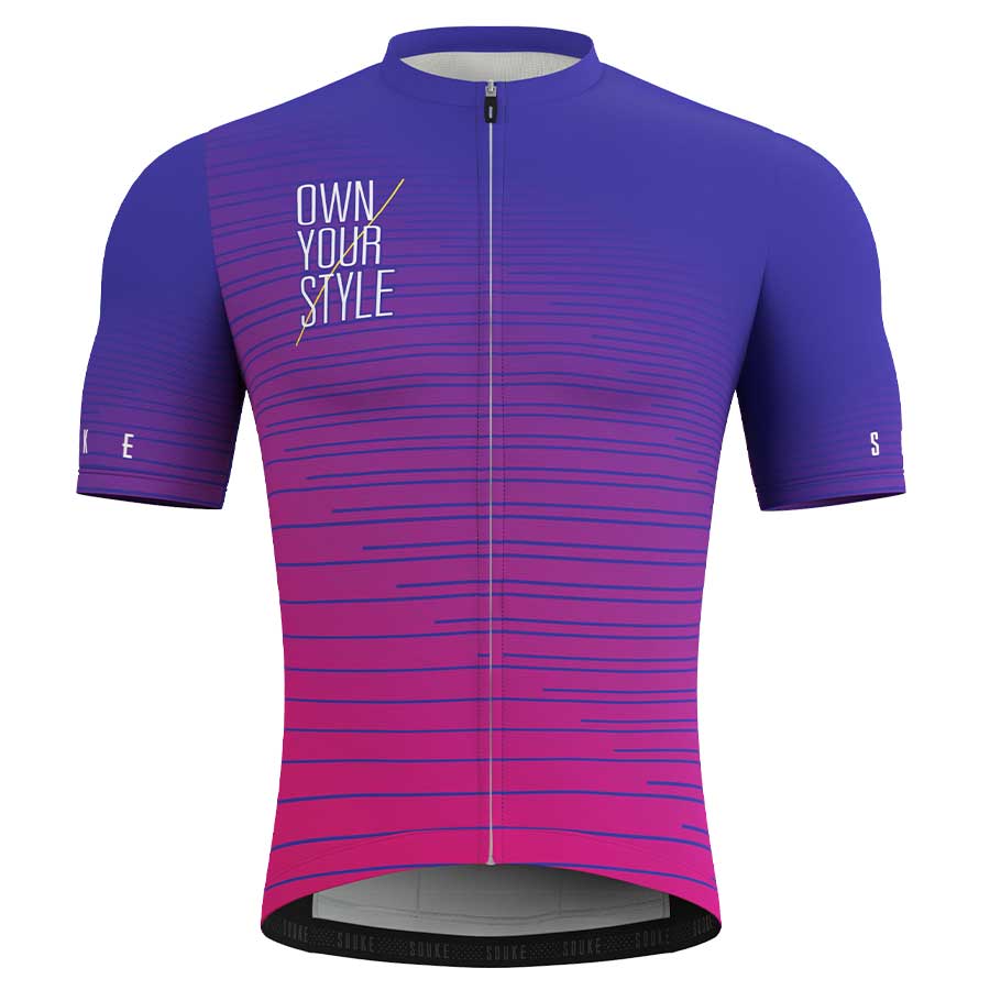 SOUKE, SOUKE SPORTS, PURPLE, CS1102, MEN'S, CYCLING JERSEY PRO, SUMMER,Men's Cycling SSL Jersey, QUICK DRY, with 3 Rear Pockets, TOP.