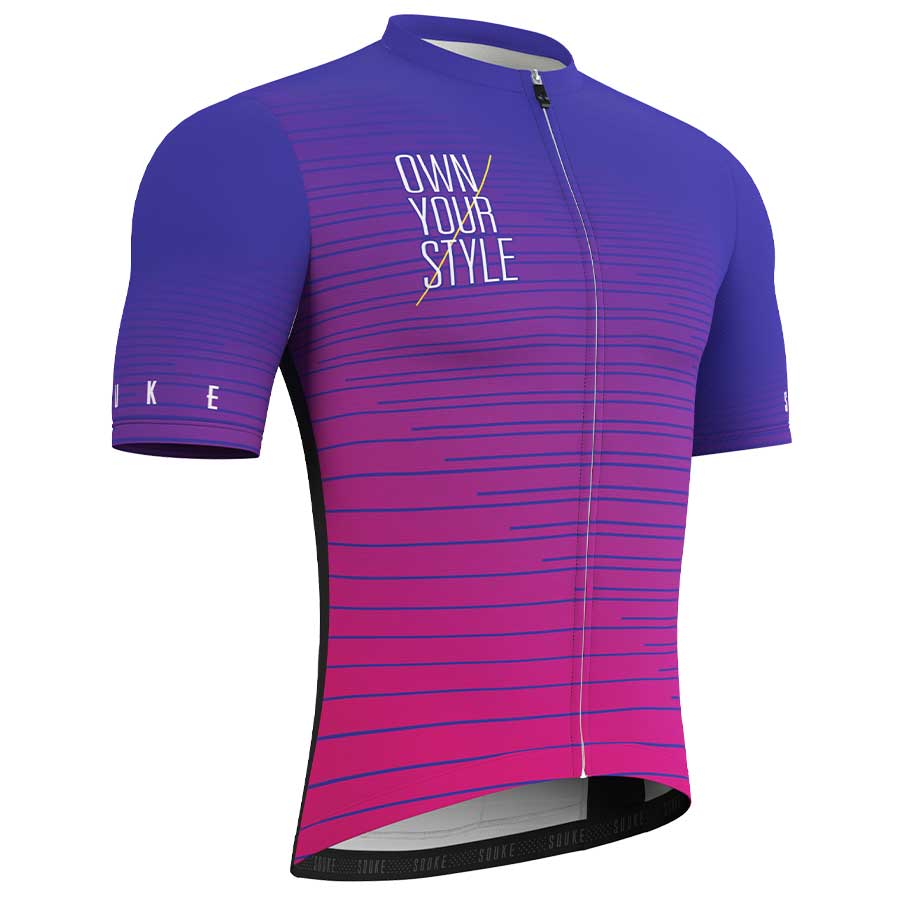 SOUKE, SOUKE SPORTS, PURPLE, CS1102, MEN'S, CYCLING JERSEY PRO, SUMMER,Men's Cycling SSL Jersey, QUICK DRY, with 3 Rear Pockets, TOP.