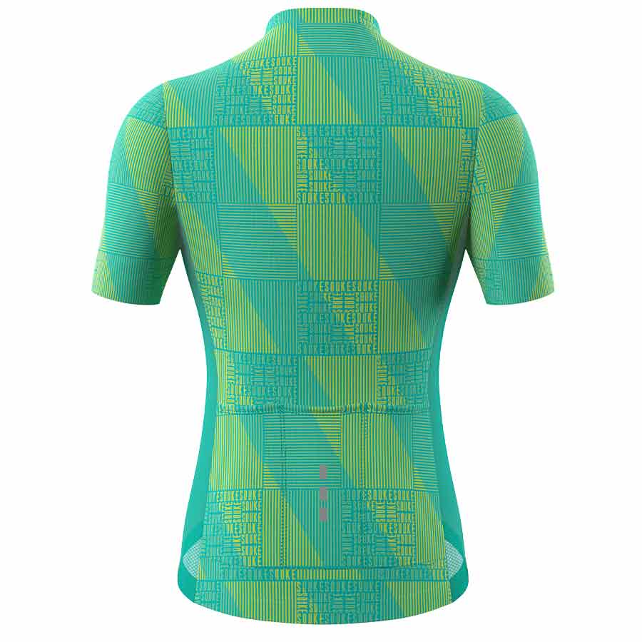 SOUKE, SOUKE SPORTS, GREEN, CS3103, WOMEN'S, SUMMER, WOMEN'S Cycling SSL Jersey, QUICK DRY, with 3 Rear Pockets, TOP, BIKER SHORT, EXTREME COMFORT, HI RACE, CUT SHORT.