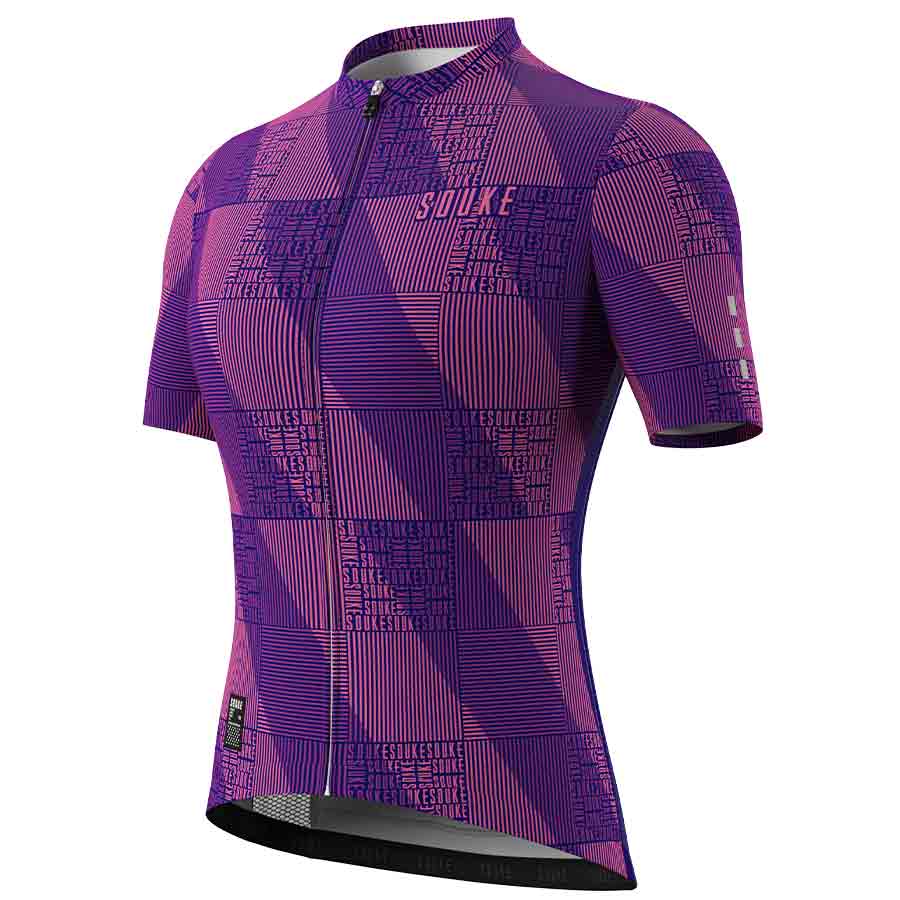 SOUKE, SOUKE SPORTS, PURPLE, CS3103, WOMEN'S, SUMMER, WOMEN'S Cycling SSL Jersey, QUICK DRY, with 3 Rear Pockets, TOP, BIKER SHORT, EXTREME COMFORT, HI RACE, CUT SHORT.