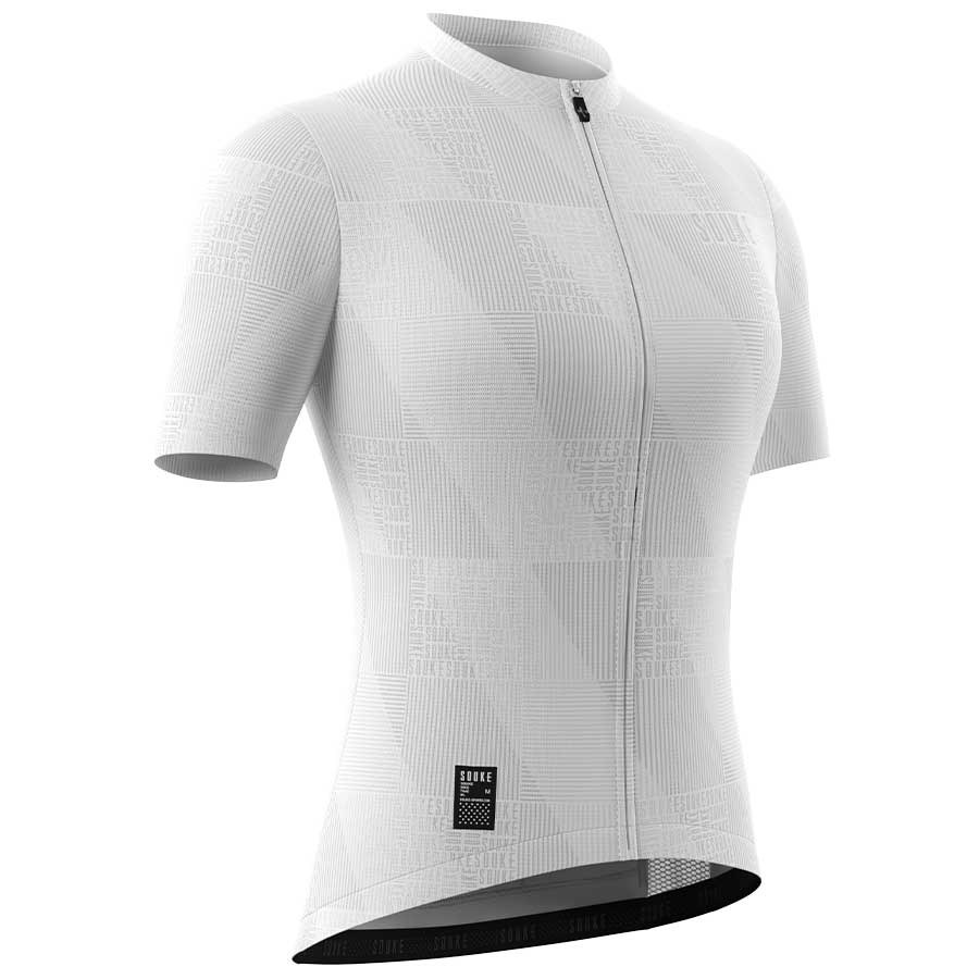 SOUKE, SOUKE SPORTS, WHITE, CS3103, WOMEN'S, SUMMER, WOMEN'S Cycling SSL Jersey, QUICK DRY, with 3 Rear Pockets, TOP, BIKER SHORT, EXTREME COMFORT, HI RACE.