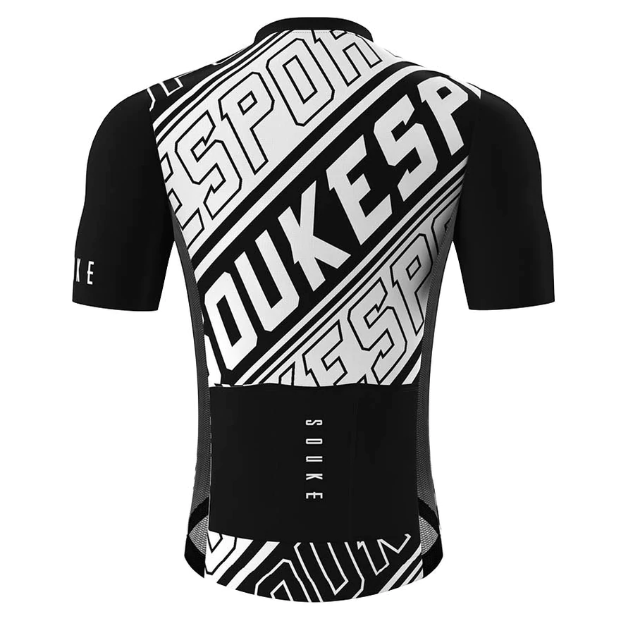 SOUKE LOGO Team Bike Jersey CS1108 - Black&White - Image 5