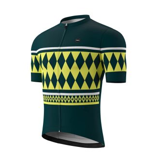 Mens High Visible Smiling Shark Cycling Jersey CS1109 - Green