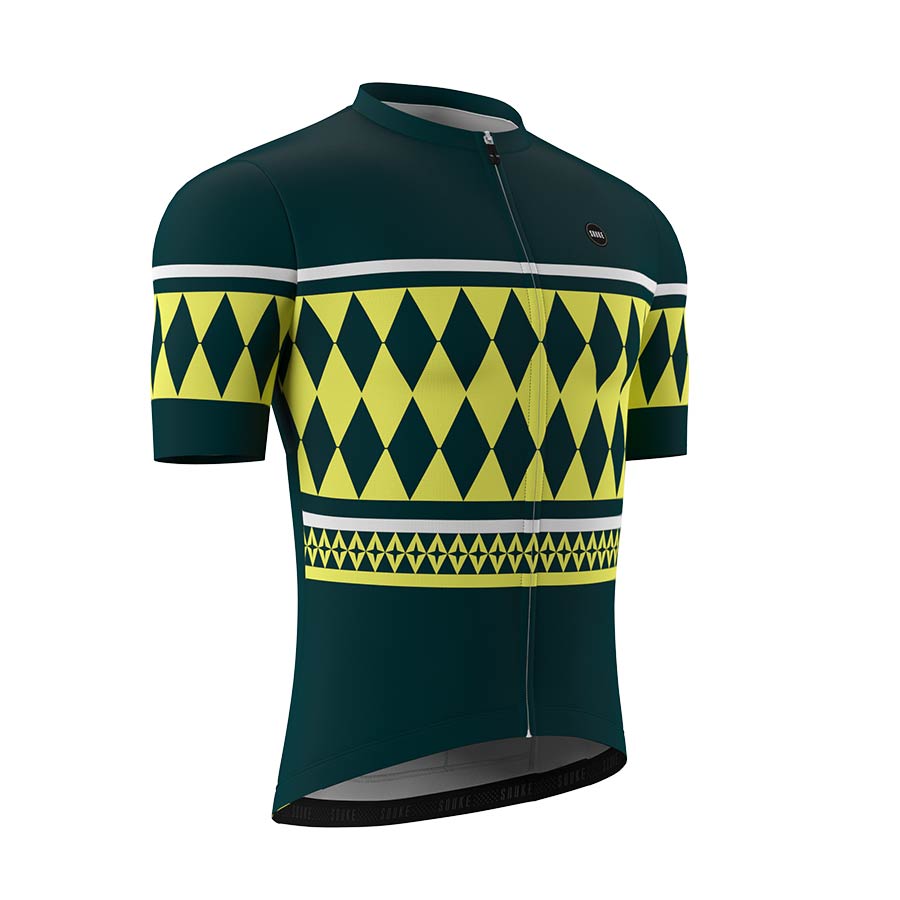 Mens High Visible Smiling Shark Cycling Jersey CS1109 - Green - Image 4