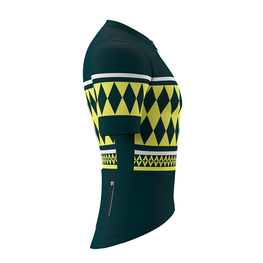 Mens High Visible Smiling Shark Cycling Jersey CS1109 - Green - Image 5