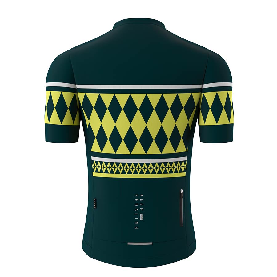 Mens High Visible Smiling Shark Cycling Jersey CS1109 - Green - Image 3